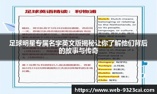 足球明星专属名字英文版揭秘让你了解他们背后的故事与传奇